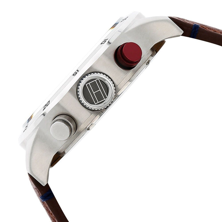 Tommy Hilfiger Quartz Analog Blue Dial Leather Strap Watch for Men-NCTH1791066W