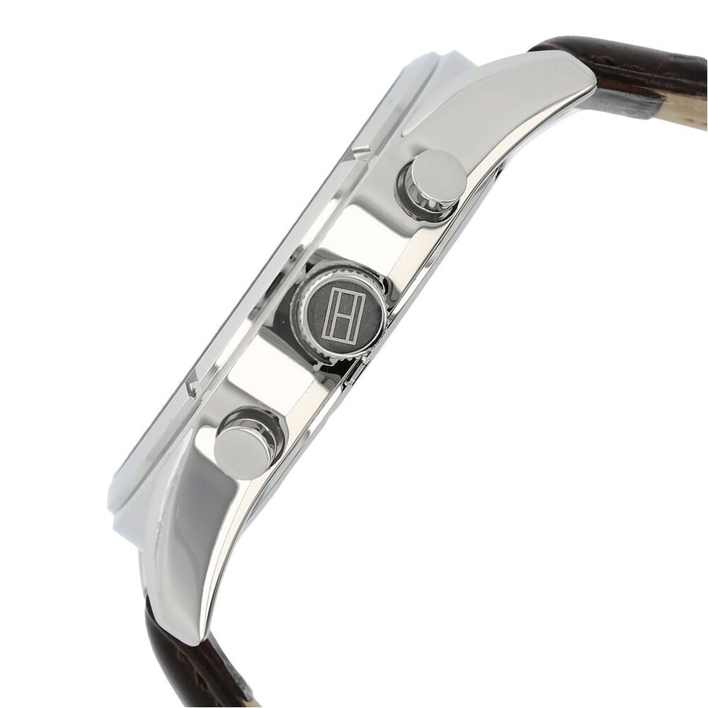 Tommy Hilfiger Quartz Analog with Day and Date Brown Dial Leather Strap Watch for Men-NCTH1791126