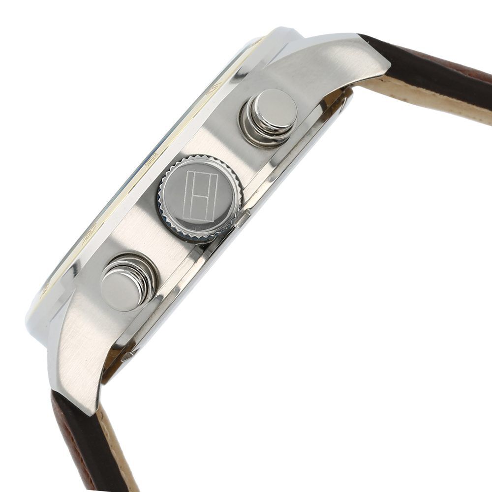 Tommy Hilfiger Quartz Multifunction Blue Dial Leather Strap Watch for Men-NTTH1791137