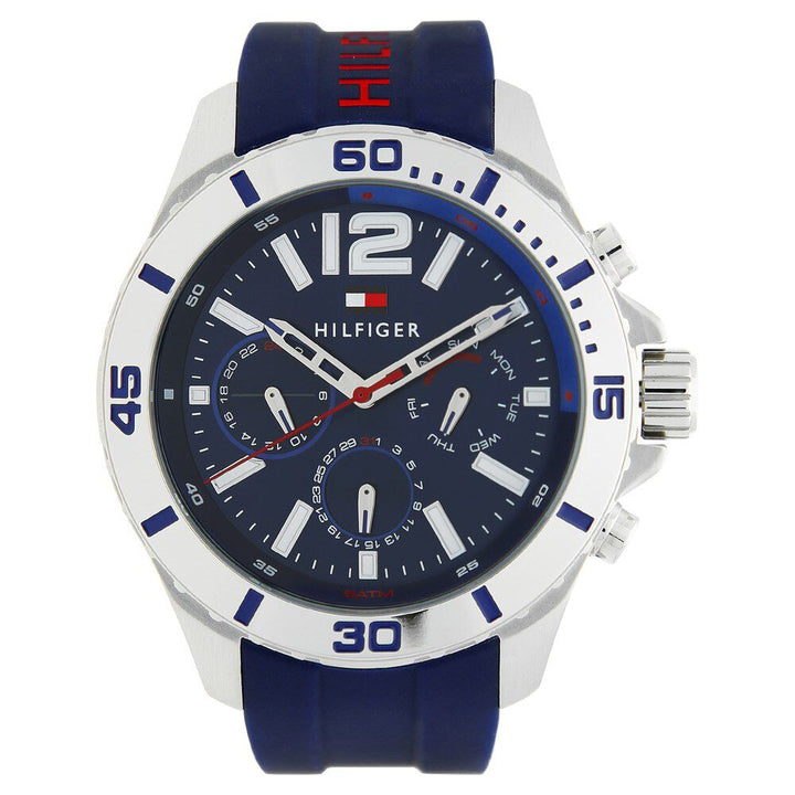 Tommy Hilfiger Quartz Multifunction Blue Dial Silicone Strap Watch for Men-NCTH1791142W