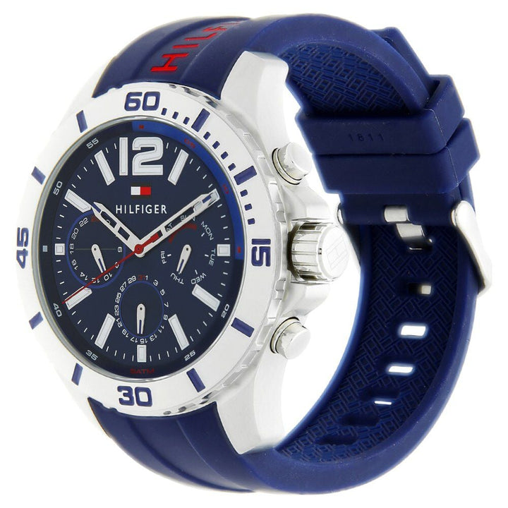 Tommy Hilfiger Quartz Multifunction Blue Dial Silicone Strap Watch for Men-NCTH1791142W