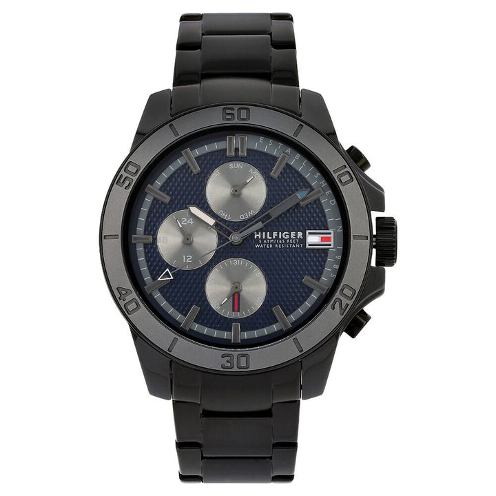 Tommy Hilfiger Quartz Multifunction Blue Dial Stainless Steel Strap Watch for Men-NCTH1791167