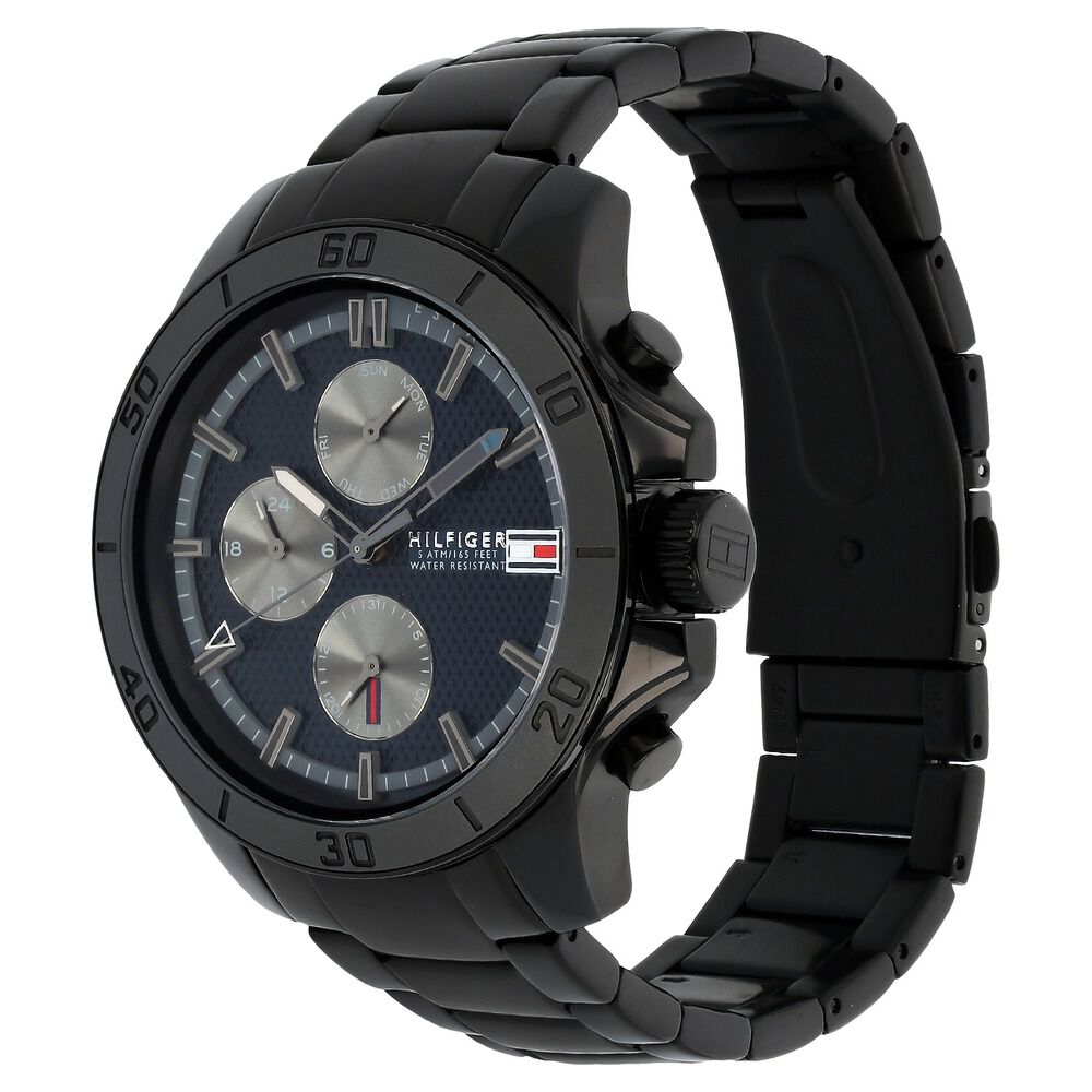 Tommy Hilfiger Quartz Multifunction Blue Dial Stainless Steel Strap Watch for Men-NCTH1791167