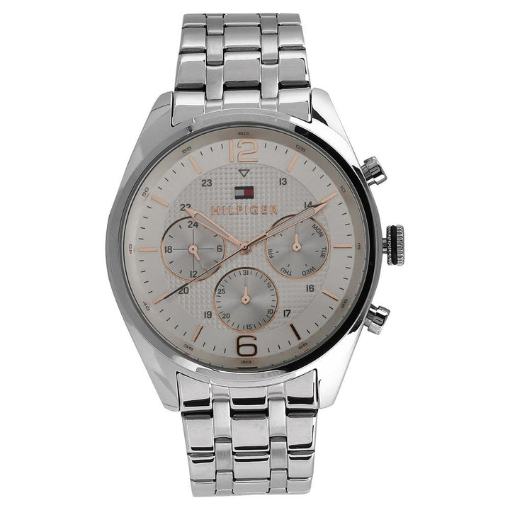Tommy Hilfiger Quartz Multifunction Silver Dial Metal Strap Watch for Men-NCTH1791186W
