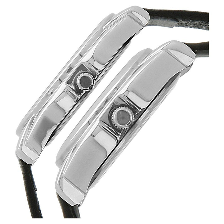 Titan Analog with Day and Date Silver Dial Leather Strap watch for Couple - The Watch Factory ®