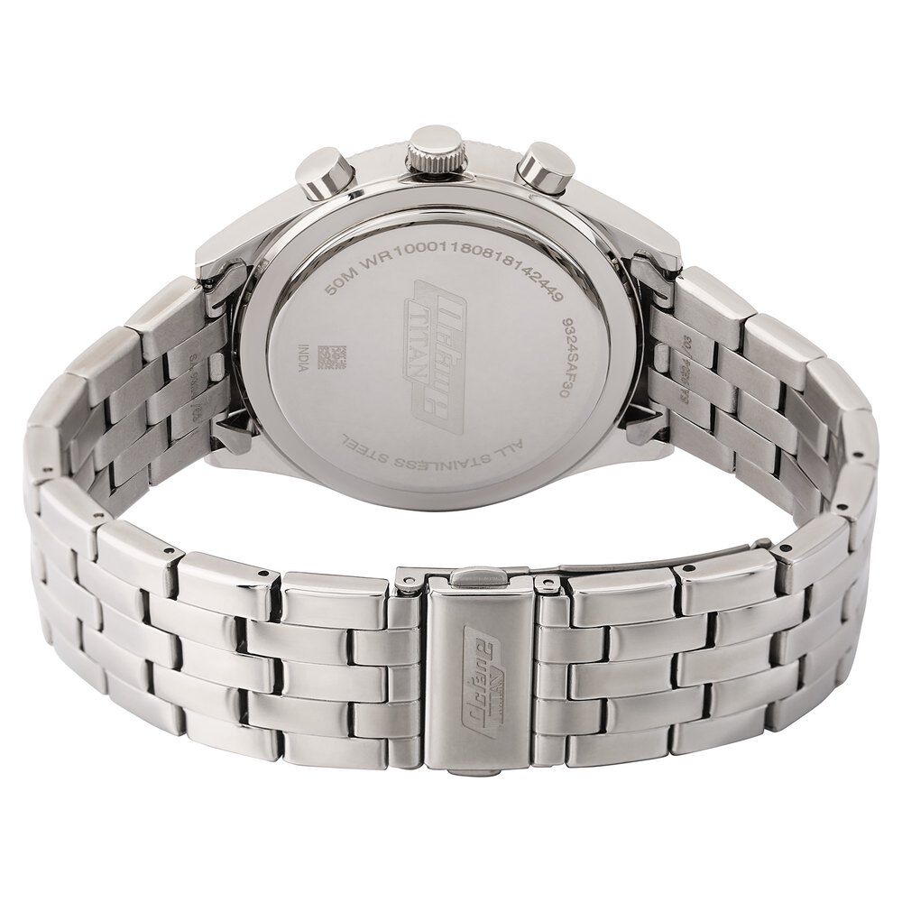 Titan Quartz Multifunction Blue Dial Stainless Steel Strap Watch for Men-NL9324SM04