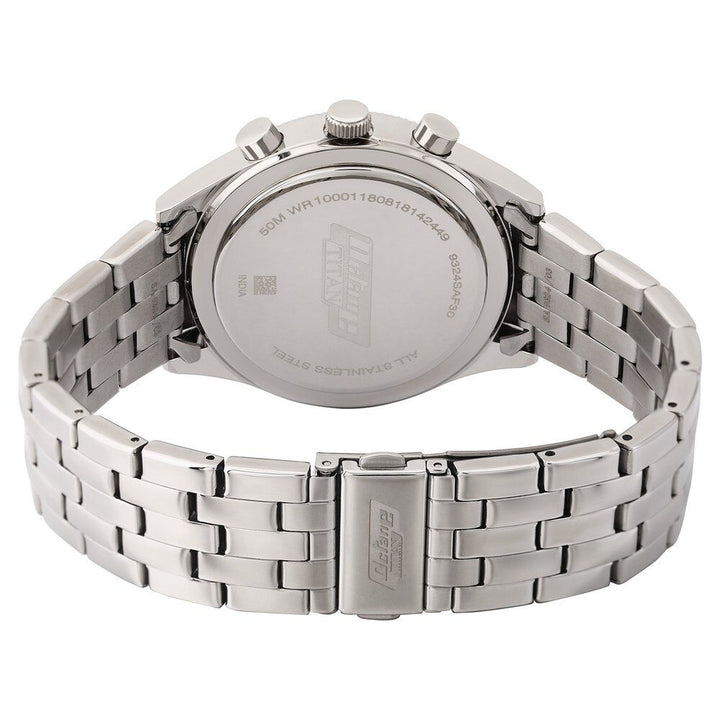 Titan Quartz Multifunction Blue Dial Stainless Steel Strap Watch for Men-NL9324SM04