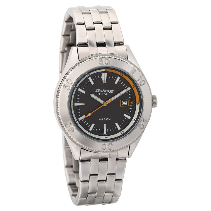 Titan Octane Grey Dial Analog with Date Stainless Steel Strap watch for Men-NL9324SM06