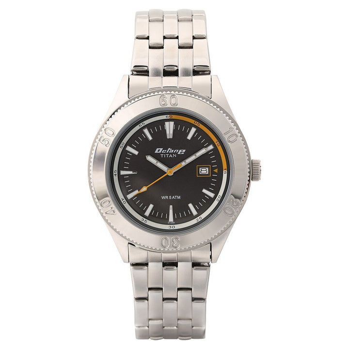 Titan Octane Grey Dial Analog with Date Stainless Steel Strap watch for Men-NL9324SM06
