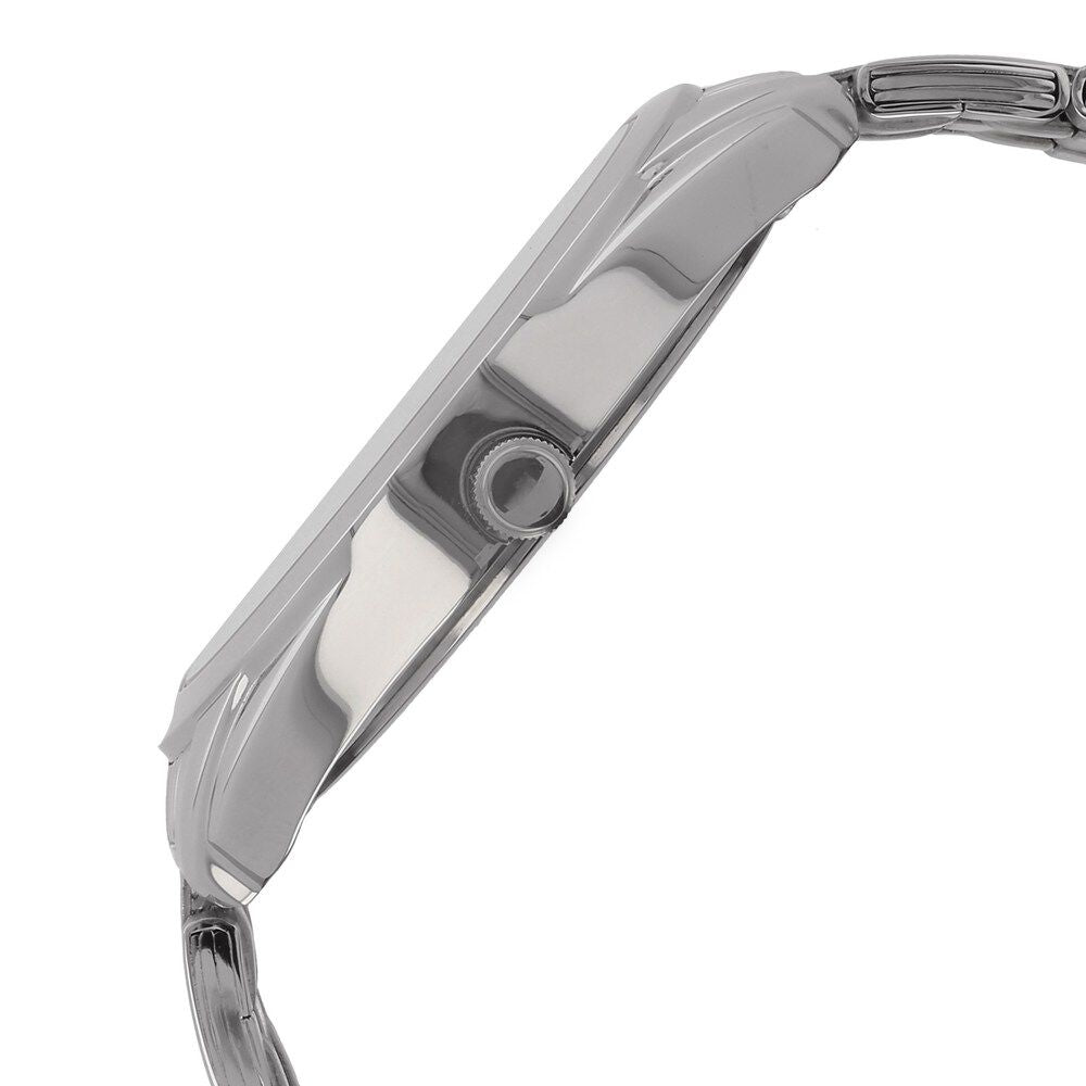 Titan Quartz Analog with Date White Dial Stainless Steel Strap Watch for Men-NK1582SM01B