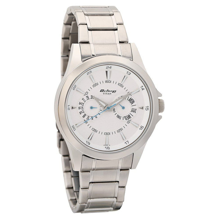 Titan Quartz Multifunction Silver Dial Stainless Steel Strap watch for Men