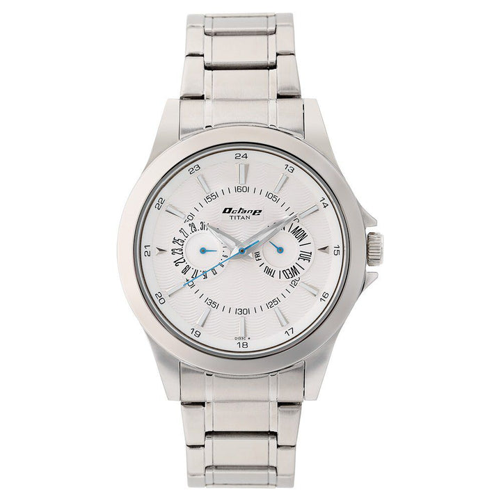 Titan Quartz Multifunction Silver Dial Stainless Steel Strap watch for Men