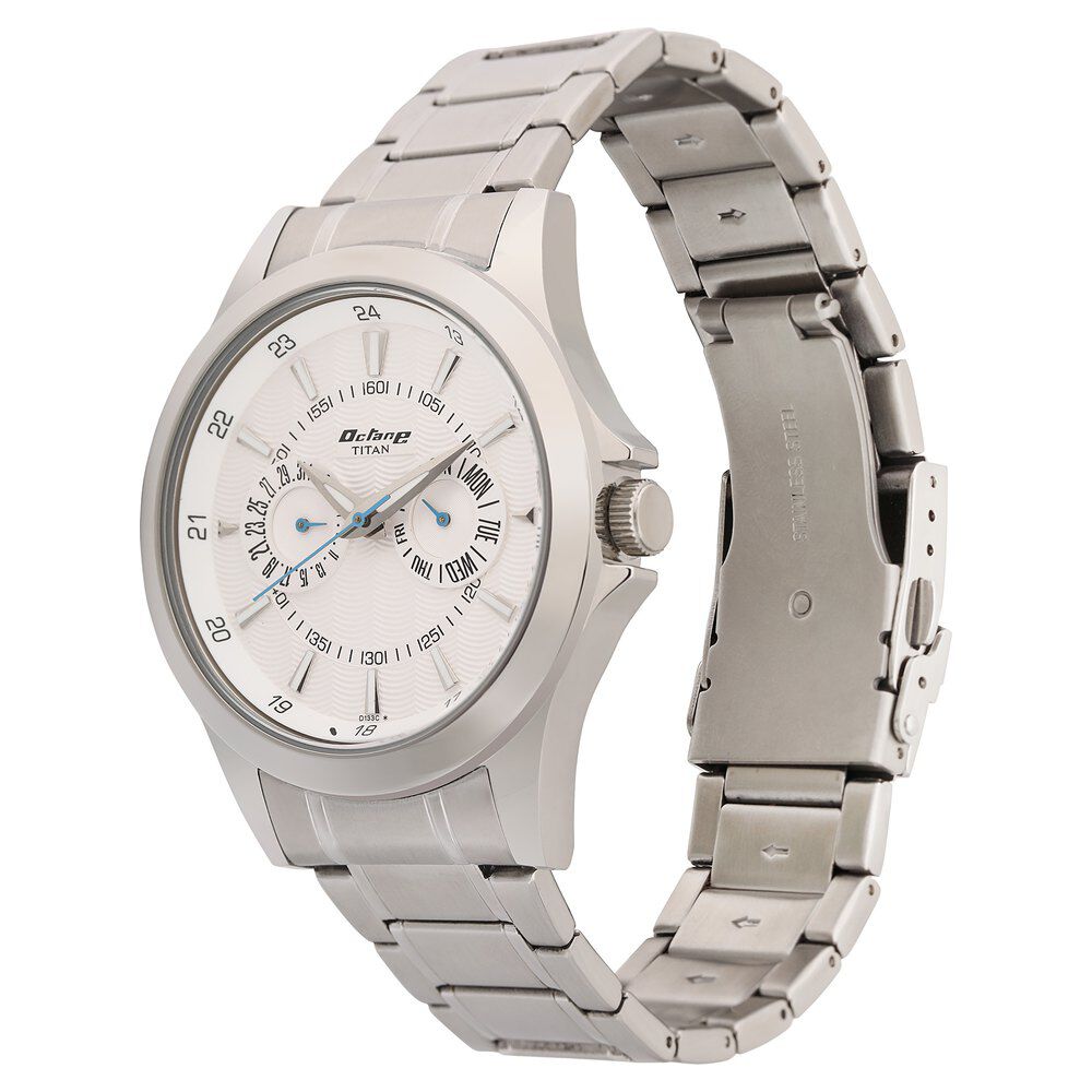 Titan Quartz Multifunction Silver Dial Stainless Steel Strap watch for Men