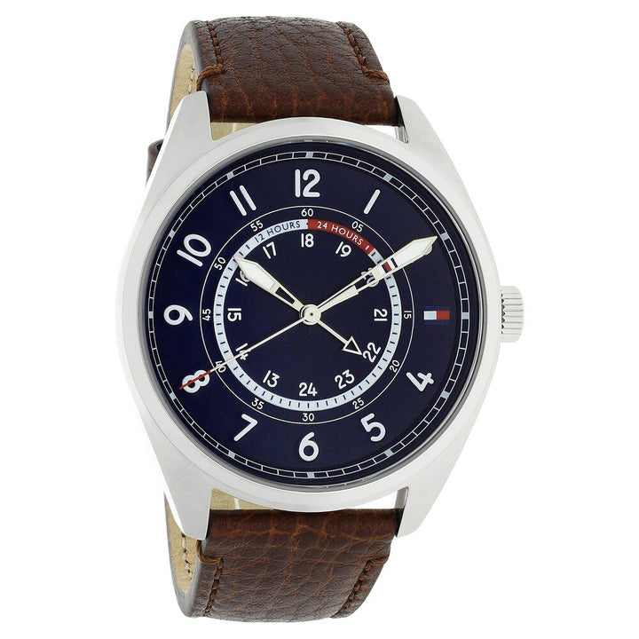 Tommy Hilfiger Quartz Analog Brown Dial Leather Strap Watch for Men-TH1791371