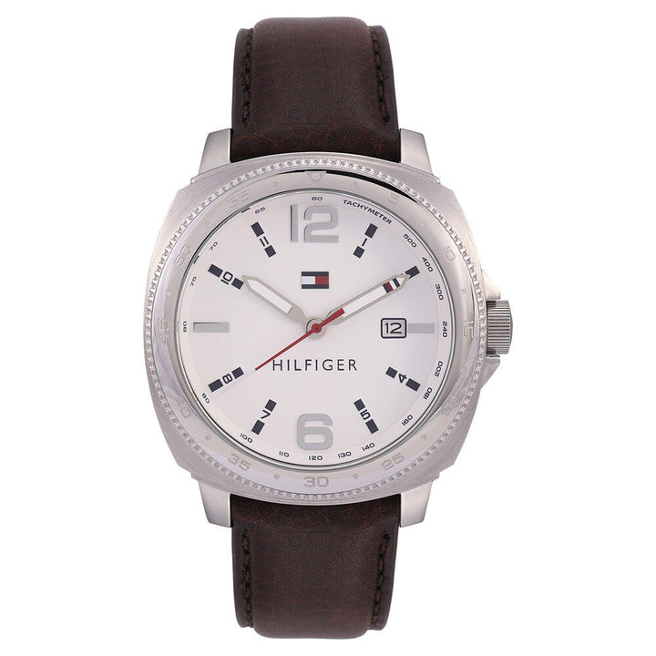 Tommy Hilfiger Quartz Analog with Date White Dial Silicone Strap Watch for Men-NCTH1791432W
