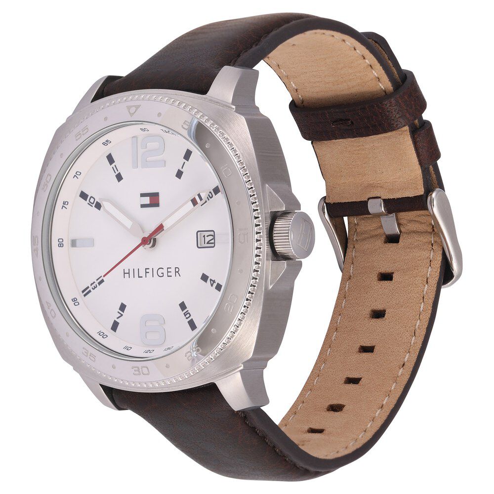 Tommy Hilfiger Quartz Analog with Date White Dial Silicone Strap Watch for Men-NCTH1791432W