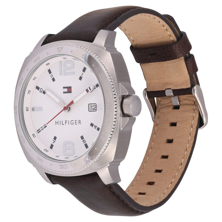 Tommy Hilfiger Quartz Analog with Date White Dial Silicone Strap Watch for Men-NCTH1791432W