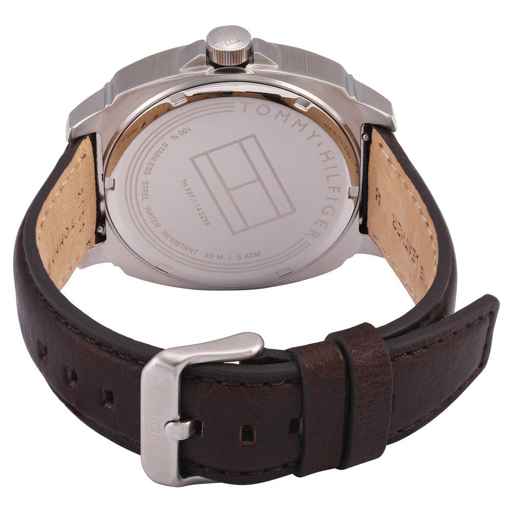 Tommy Hilfiger Quartz Analog with Date White Dial Silicone Strap Watch for Men-NCTH1791432W