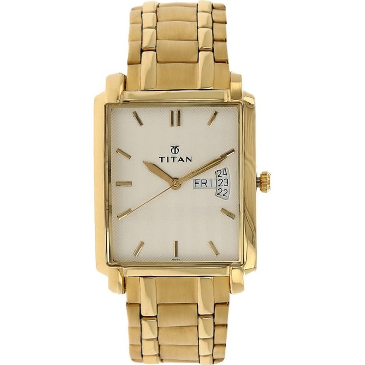 Titan NU1506YM01 Golden Dial Men&