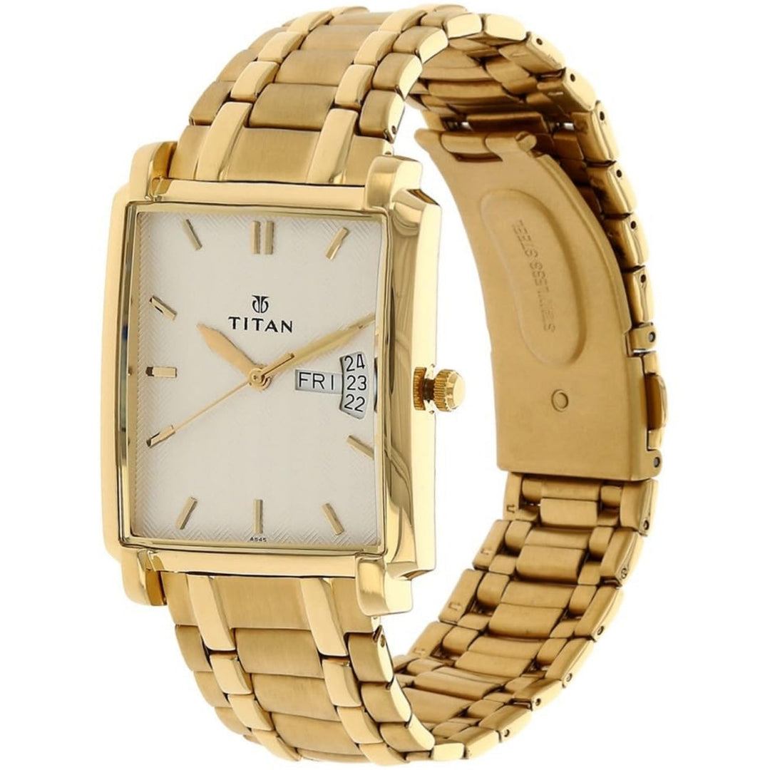 Titan NU1506YM01 Golden Dial Men&