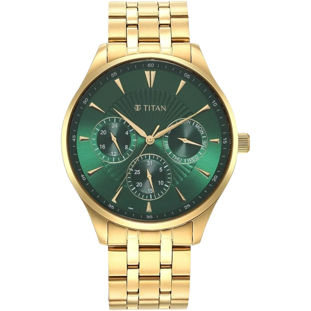 Titan NT90127YM05 Green Dial Men&