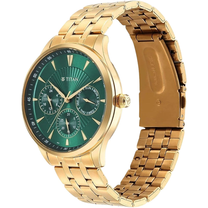 Titan NT90127YM05 Green Dial Men&