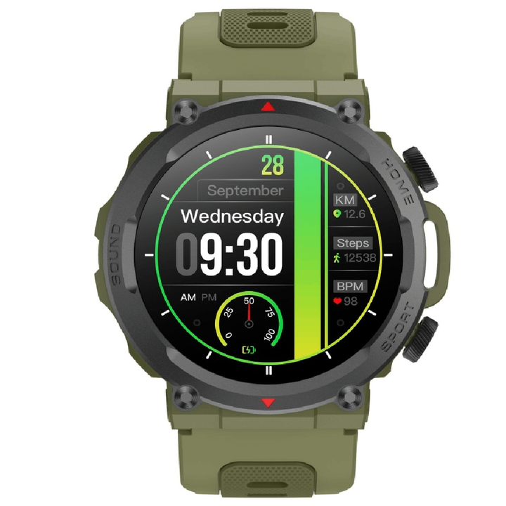 Timex Tough 1.43” Round AMOLED Rugged Smartwatch With 466x466 Pixel Resolution| Functional Crown|Bluetooth Calling| Metallic Body|Always On Display|AI Voice Assist|100+ Sports Modes|100+ Watchfaces|Upto 7 Days Battery(Normal Usage) - TWTXW600T