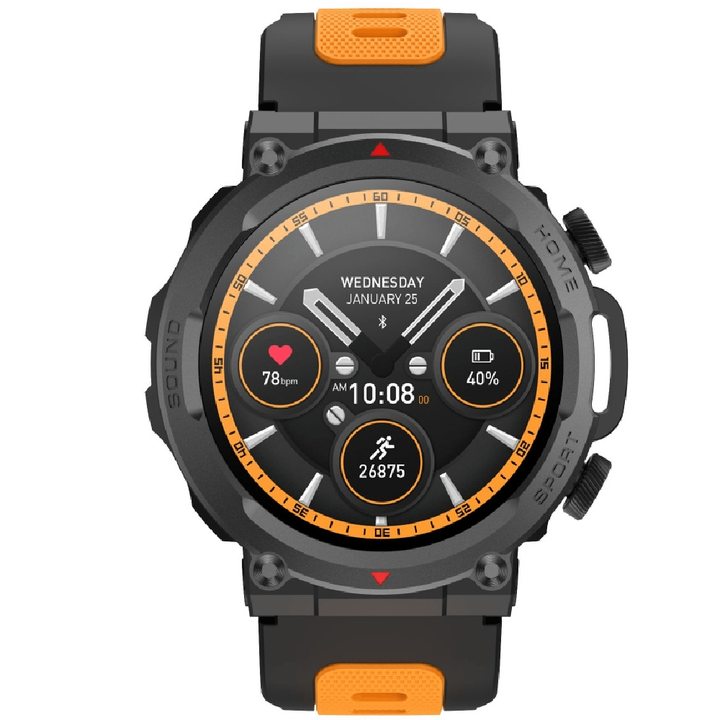 Timex Tough 1.43” Round AMOLED Rugged Smartwatch With 466x466 Pixel Resolution| Functional Crown|Bluetooth Calling| Metallic Body|Always On Display|AI Voice Assist|100+ Sports Modes|100+ Watchfaces|Upto 7 Days Battery(Normal Usage) - TWTXW601T