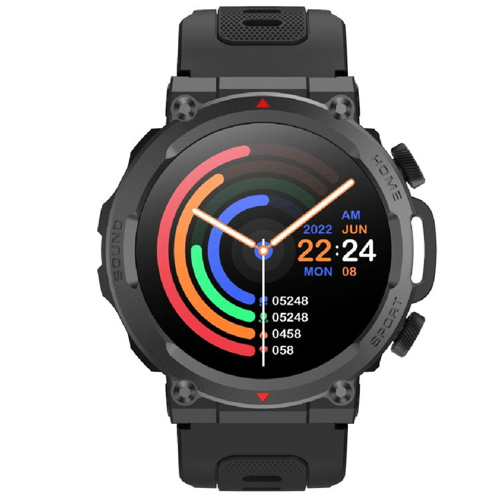 Timex Tough 1.43” Round AMOLED Rugged Smartwatch With 466x466 Pixel Resolution| Functional Crown|Bluetooth Calling| Metallic Body|Always On Display|AI Voice Assist|100+ Sports Modes|100+ Watchfaces|Upto 7 Days Battery(Normal Usage) - TWTXW602T