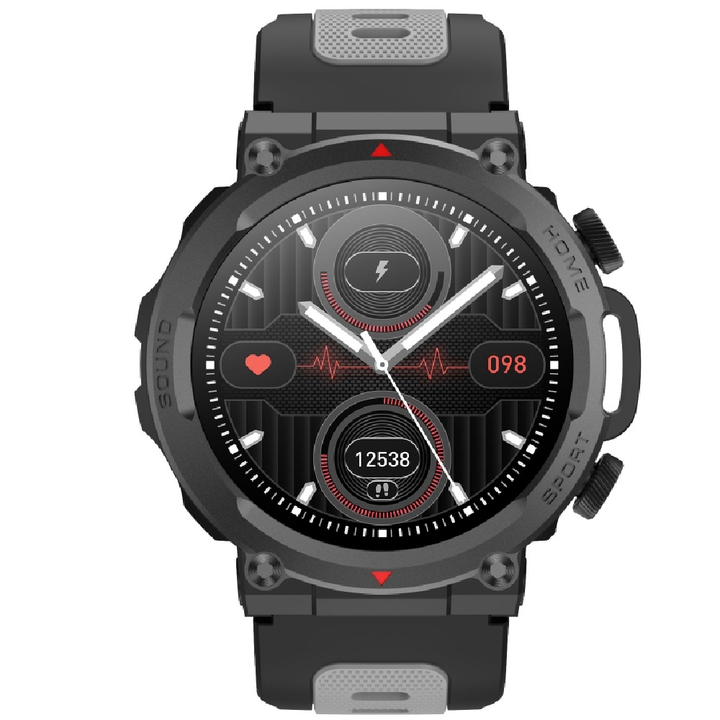 Timex Tough 1.43” Round AMOLED Rugged Smartwatch With 466x466 Pixel Resolution| Functional Crown|Bluetooth Calling| Metallic Body|Always On Display|AI Voice Assist|100+ Sports Modes|100+ Watchfaces|Upto 7 Days Battery(Normal Usage) - TWTXW603T