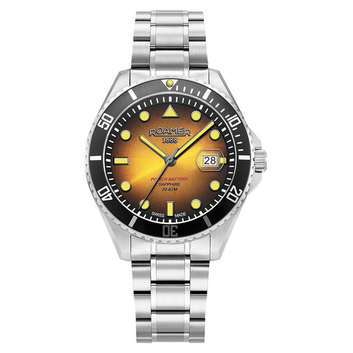 Roamer Pro Diver 200 RM969845419520W Yellow Dial Men&