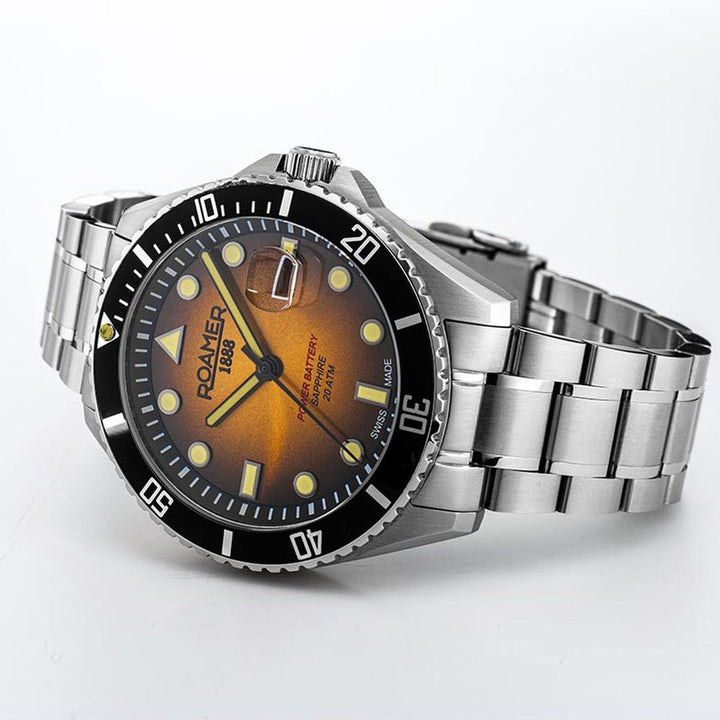 Roamer Pro Diver 200 RM969845419520W Yellow Dial Men&