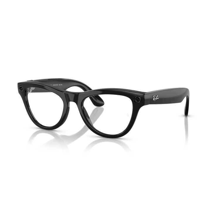 Ray-Ban Meta Skyler Shiny Black Gen 1 Clear/Amethyst Lens Smart Glasses 52 mm