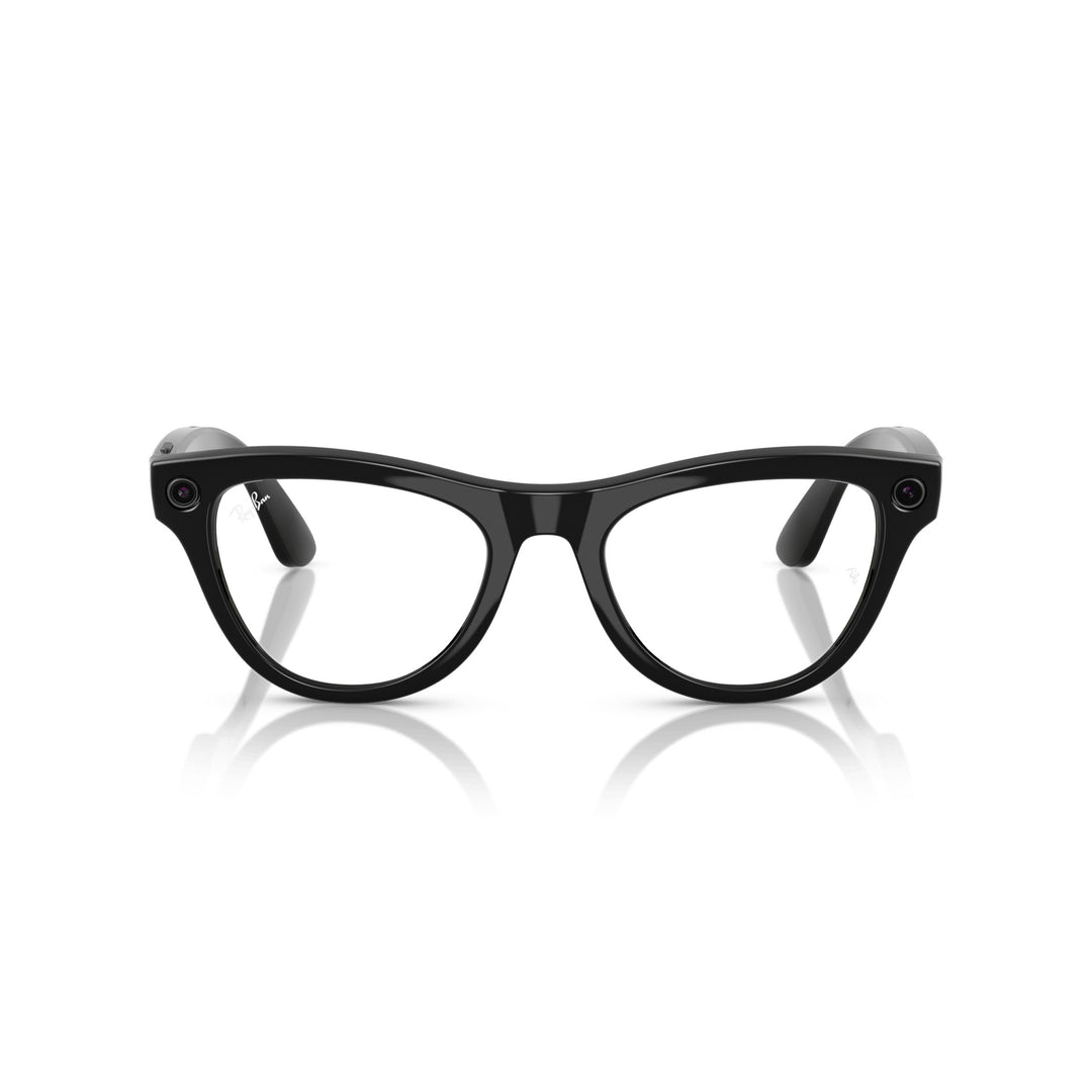Ray-Ban Meta Skyler Shiny Black Gen 1 Clear/Amethyst Lens Smart Glasses 52 mm