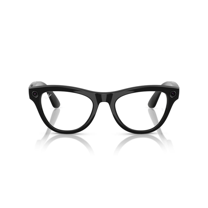 Ray-Ban Meta Skyler Shiny Black Gen 1 Clear/Amethyst Lens Smart Glasses 52 mm