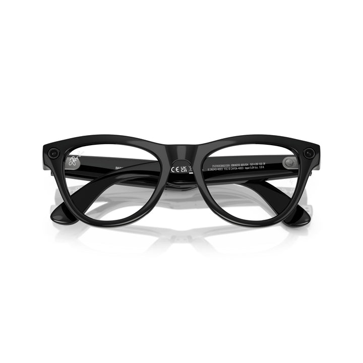 Ray-Ban Meta Skyler Shiny Black Gen 1 Clear/Amethyst Lens Smart Glasses 52 mm