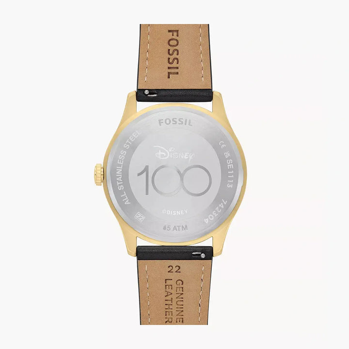 Fossil Disney Fossil Special Edition Three-Hand Black Leather Watch