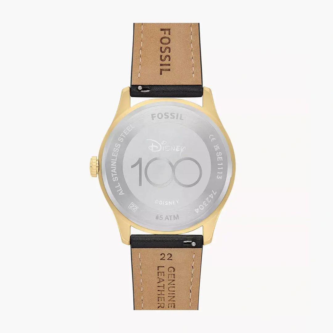 Fossil Disney Fossil Special Edition Three-Hand Black Leather Watch