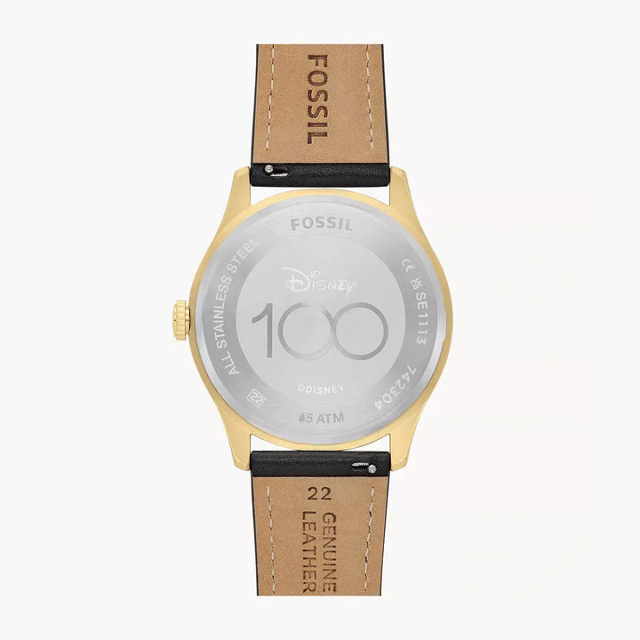 Fossil Disney Fossil Special Edition Three-Hand Black Leather Watch