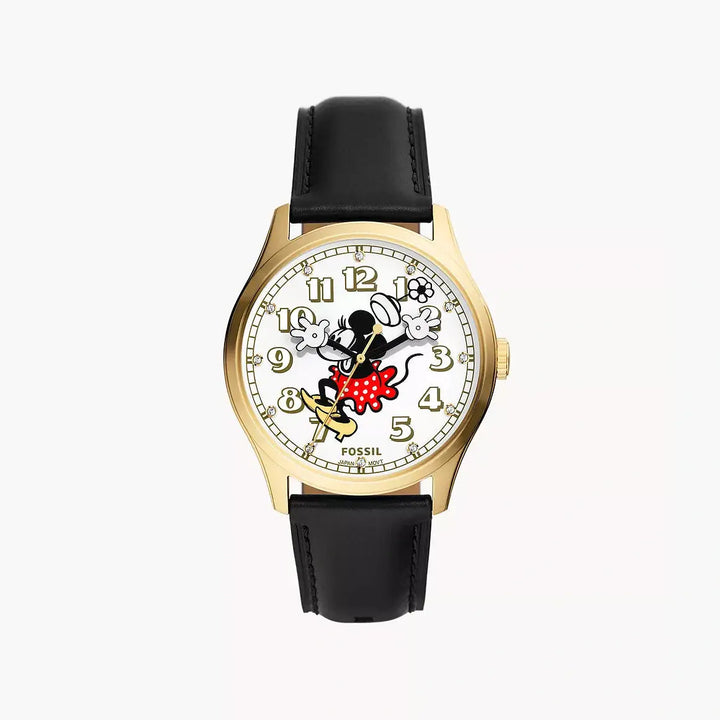 Fossil Disney Fossil Special Edition Three-Hand Black Leather Watch