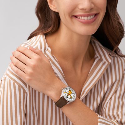 Fossil Disney Fossil Special Edition Three-Hand Brown Leather Watch