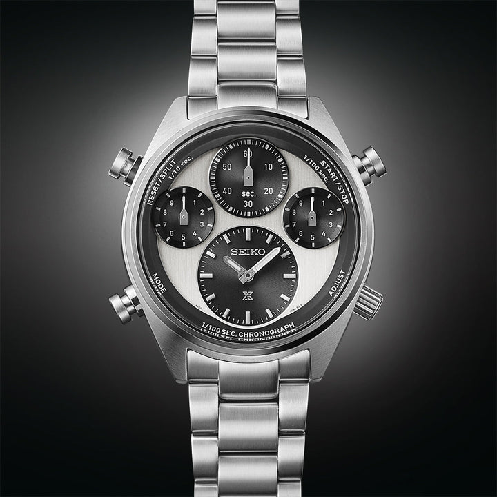 Seiko Prospex Panda One Hundredth Of A Second Speedtimer Solar Chronograph - SFJ001P1