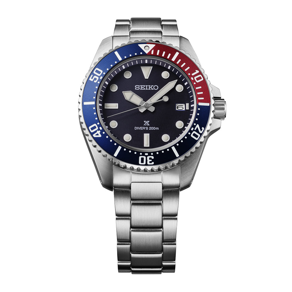Seiko Prospex Solar Diver’s in Blue-Red-Blue - SNE595P1