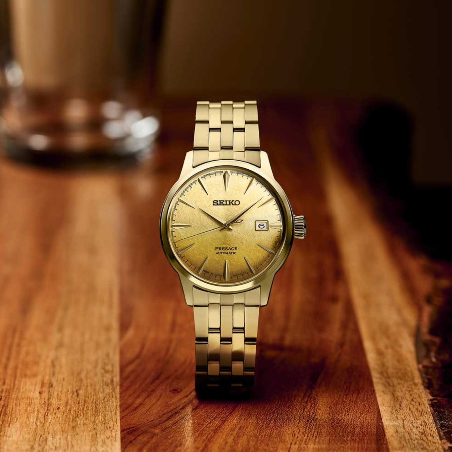 Seiko Presage Automatic Gold Dial Stainless Steel Men's Watch