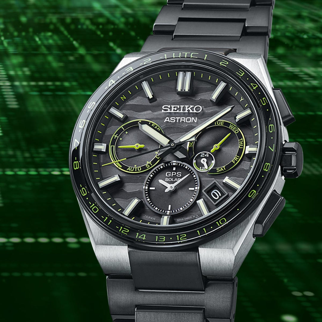 Astron ‘Cyber Yellow’ GPS Solar 5X Dual-Time Limited Edition - SSH139J1