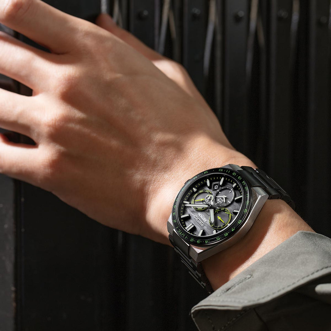 Astron ‘Cyber Yellow’ GPS Solar 5X Dual-Time Limited Edition - SSH139J1