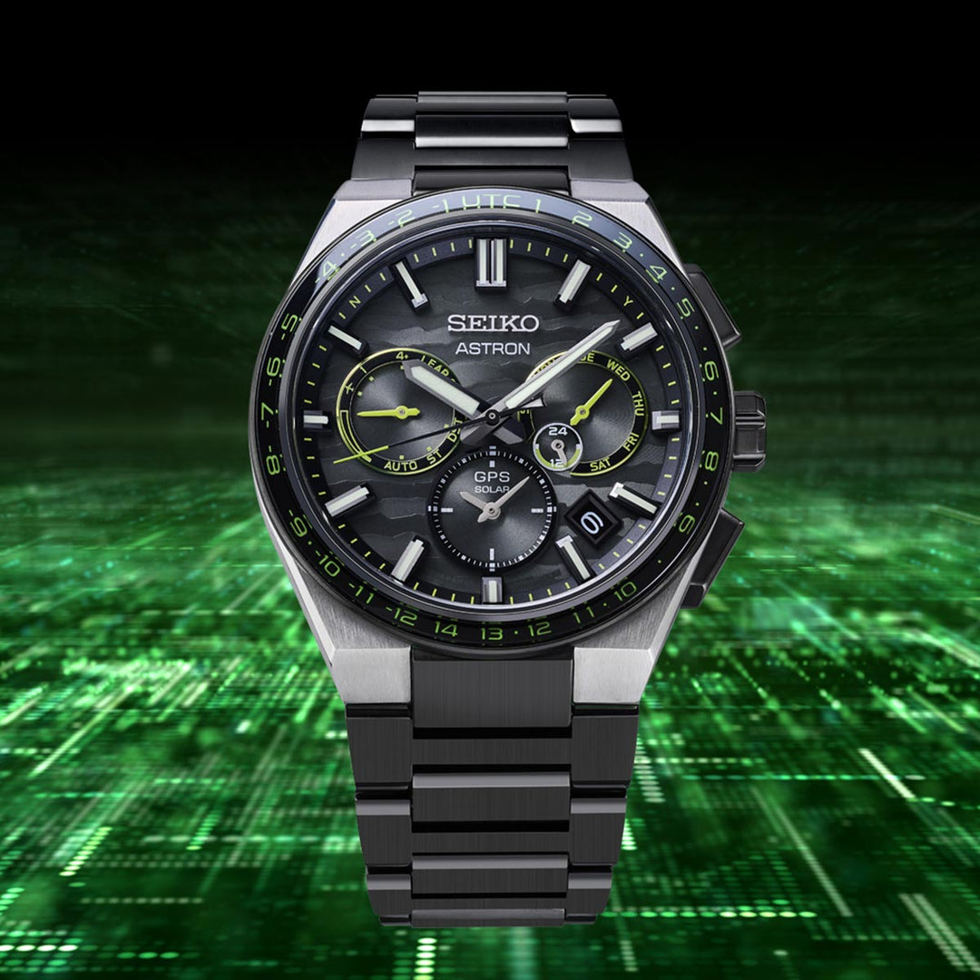 Astron ‘Cyber Yellow’ GPS Solar 5X Dual-Time Limited Edition - SSH139J1