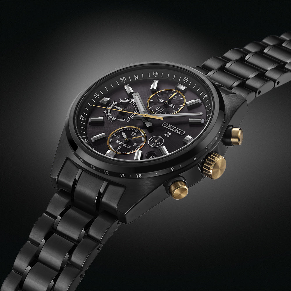 Seiko Prospex GPS Solar Chronograph Speedtimer Limited Edition 100th Anniversary of Seiko in Black - SSH169J1