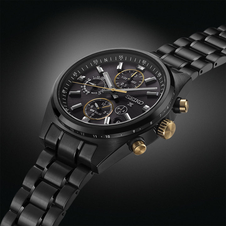 Seiko Prospex GPS Solar Chronograph Speedtimer Limited Edition 100th Anniversary of Seiko in Black - SSH169J1
