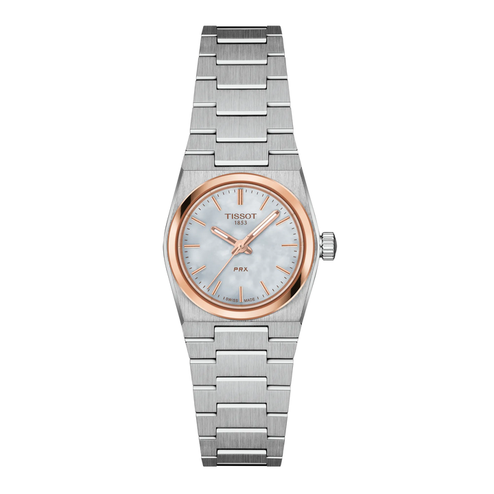 Tissot PRX 25mm Stylish Swiss Quartz Watch with Mother-of-Pearl Dial